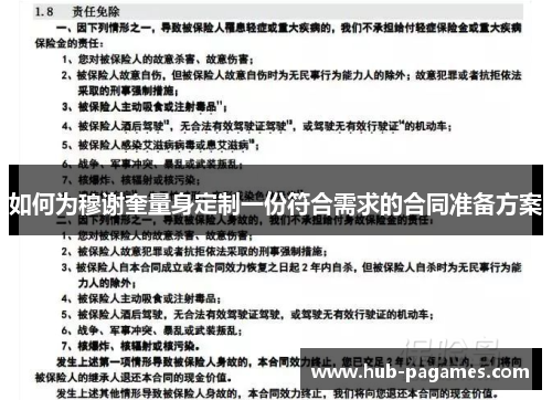 如何为穆谢奎量身定制一份符合需求的合同准备方案 如何为穆谢奎量身定制一份符合需求的合同准备方案